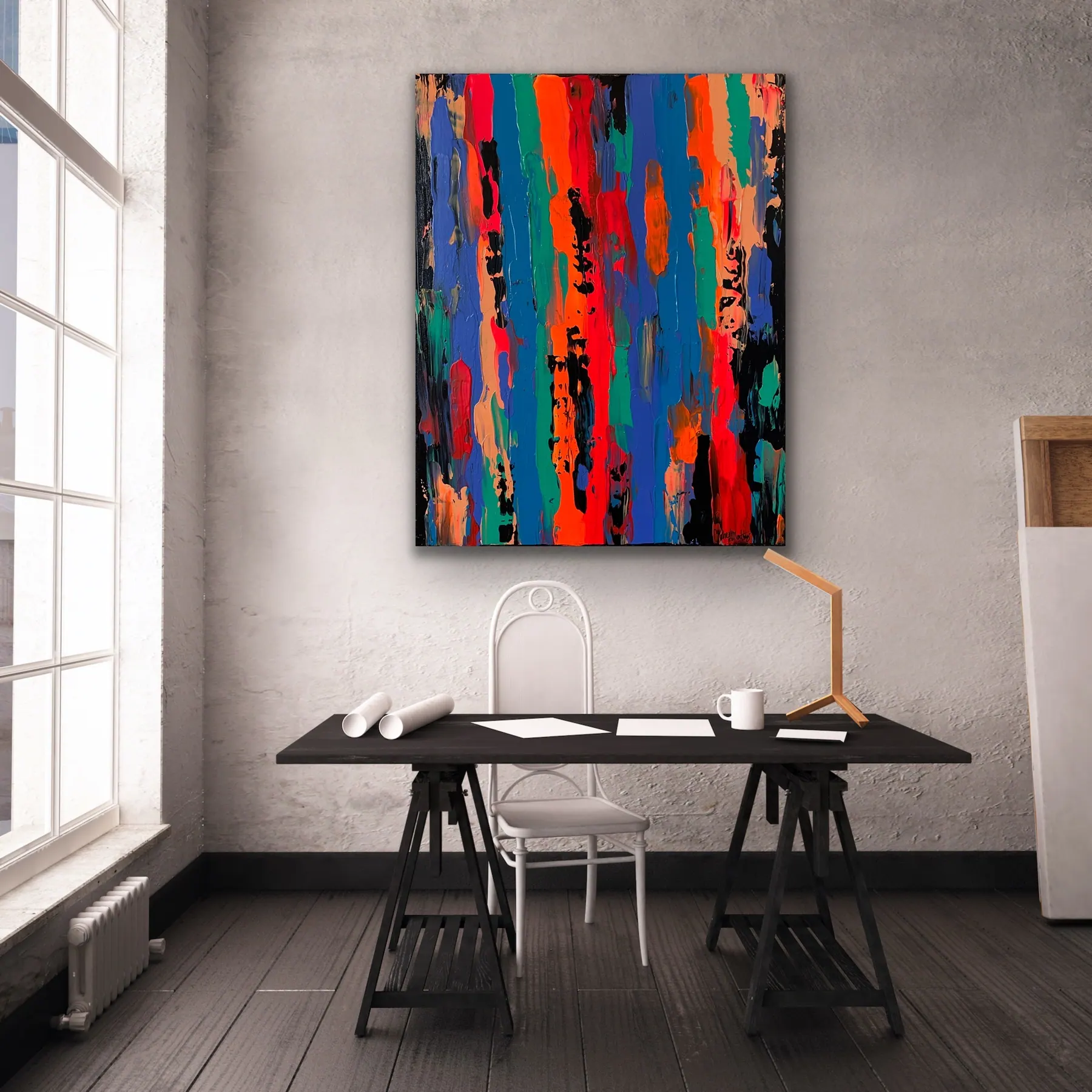 M is for Magnetic — acrylic painting by Chelse Leigh