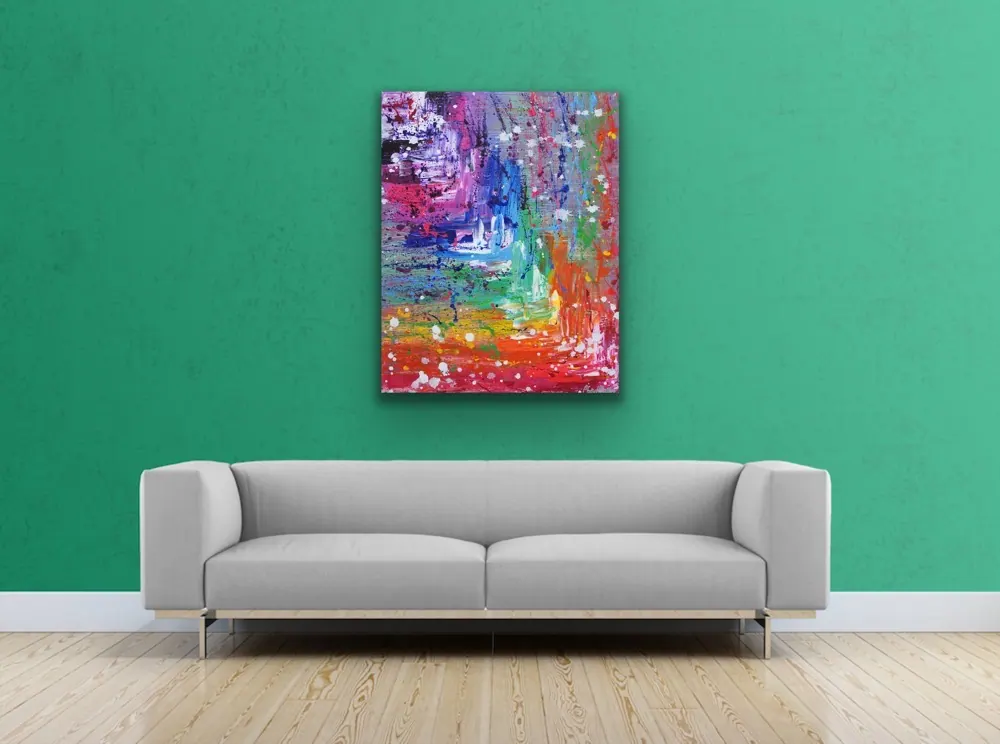 R is for Rainbow — acrylic painting by Chelse Leigh